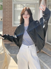 春现-纯黑甜酷风简约复古小皮衣B190-5061-P150-K208，女装短外套，2B190