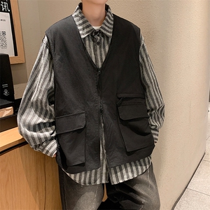 8XL-M 特大码衬衫男假两件拼接衬衫新中式坎肩马甲外穿CS508TP68图片