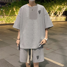 套装！华夫格套装短袖T恤短裤男TZ203-特P38，男装T恤，电商B367