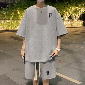 套装！ 华夫格套装短袖T恤短裤男 TZ203-特P 38图片