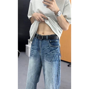 美式高街vibe重工艺水洗闪电纹hiphop牛仔裤货号K2593P55图片