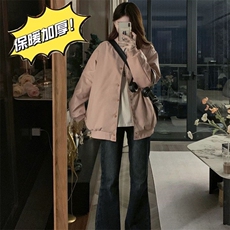 美式棒球服夹克上衣2024冬季粉色加厚B508P68，男装夹克，星座1116-2