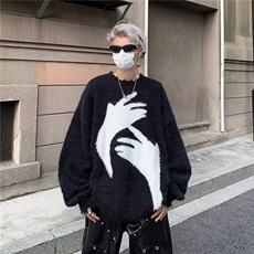 针织衫男韩版潮流拼色手手图案美式高街2025冬季ins毛衣MZ162-P60，男装针织衫/毛衣，星座412
