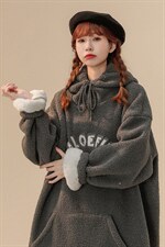 主推羊羔毛外套女加绒加厚刺绣字母卫衣416B-YM280-P75限88，男装卫衣，星座416B-1