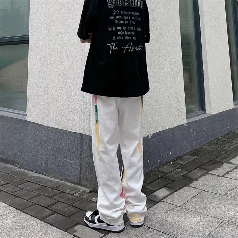 牛仔裤男秋季潮大码休闲裤子泼墨牛仔裤G093P40,男装牛仔裤,星座1116-2
