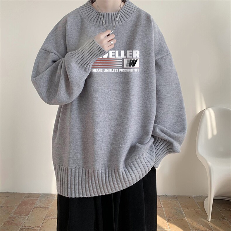 半高领毛衣男士大码针织衫男毛线衣男M18359-P45加绒款-P65,男装针织衫/毛衣,电商A040