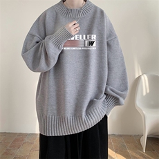 半高领毛衣男士大码针织衫男毛线衣男M18359-P45加绒款-P65，男装针织衫/毛衣，电商A040