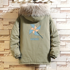 MM48112-P130冬季大毛领衣男士大码加厚袄男服砖墙挂拍，男装棉衣，电商A040A