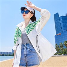 透气防晒衣女款夏季2025新款薄款罩衫宽松印花大码百搭防晒服外套，女装防晒衣，帛香坊