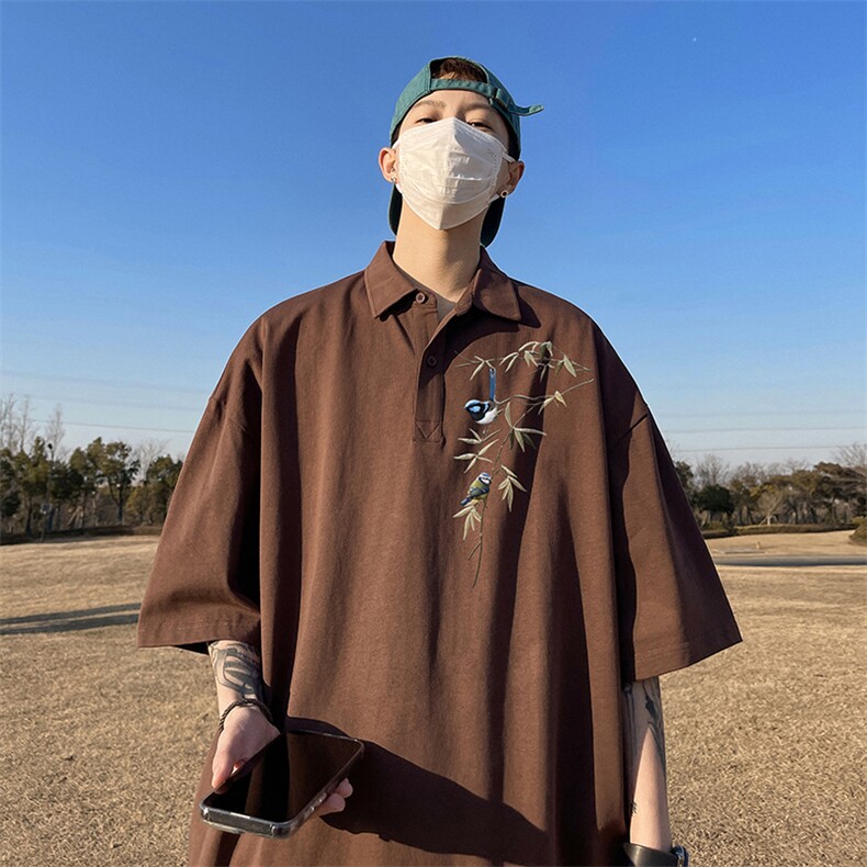 支持得物品质配合二开珠地网眼透气宽松短袖T恤翻领POLO衫PL102,男装T恤,电商A486