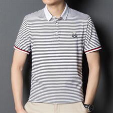 夏季新款男士条纹短袖T恤薄款男装青年休闲时尚Polo体恤衫上衣,男装T恤,电商B212（原钱塘6029）