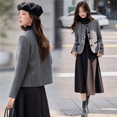 2025年秋季气质淑女小香风外套优雅法式毛呢外套，女装短外套，慕依路