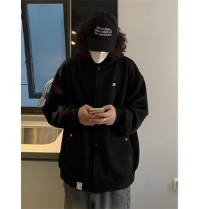 日系复古连帽开衫外套男春秋潮牌宽松情侣刺绣百搭卫衣潮图片