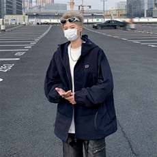 薄款冰丝褶皱防晒衣男夏季山系户外潮牌宽松连帽外套F0142-P46，男装夹克，星座308B-2