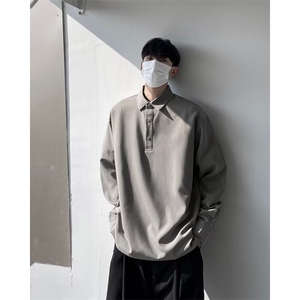 时尚打底衫男长袖翻领内搭线衣2024韩版秋季POLO衫领潮流T124/P40图片