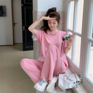 新品 2c113-8866-p150-k218休闲套装拼蕾丝图片