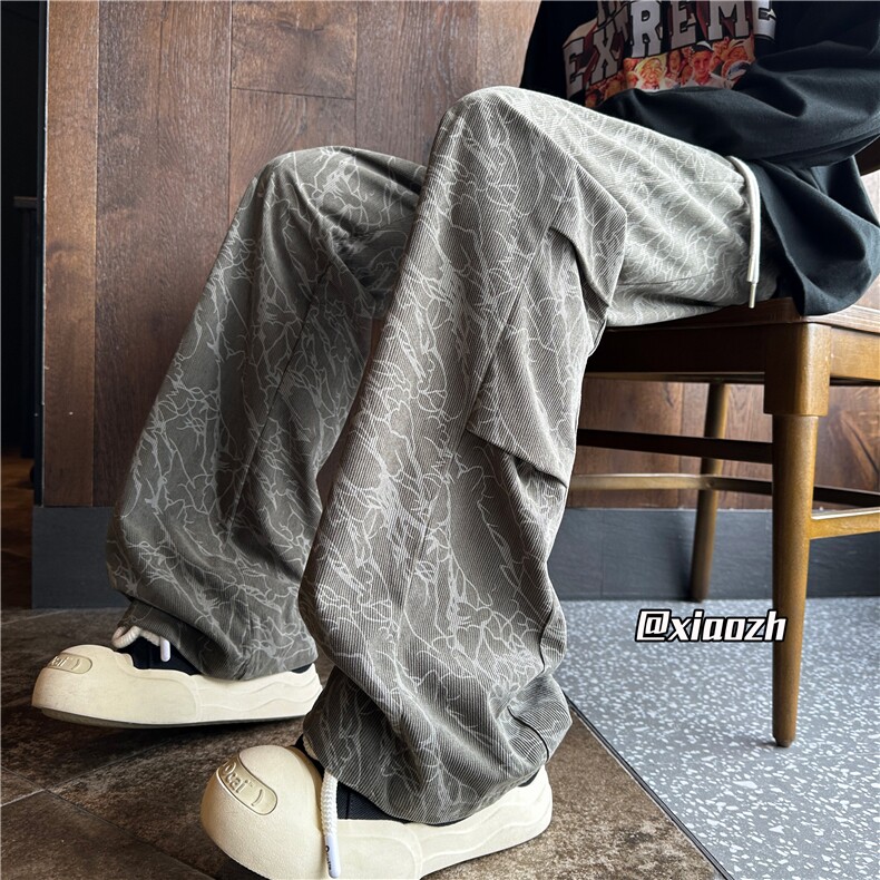 XZ616秋季重磅侧开双褶刺绣闪电纹灯芯绒长裤TY1023特P55控68,男装休闲裤,星座512A（原616）