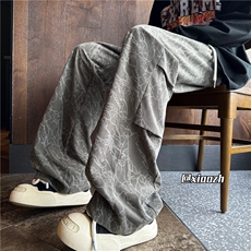 XZ616秋季重磅侧开双褶刺绣闪电纹灯芯绒长裤TY1023特P55控68，男装休闲裤，星座512A（原616）
