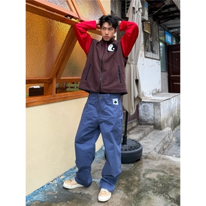 太极摇粒绒马甲外套男秋冬季棕色百搭休闲宽松坎肩背心MJ238 P59图片