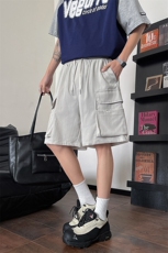 8XL-M特大码冰丝短裤男五分裤褶皱休闲裤工装中裤DK1504P45控68，男装牛仔裤，电商D206-1