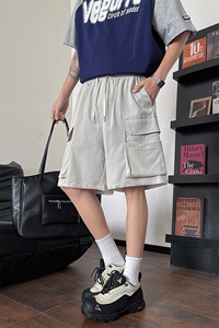 8XL-M 特大码冰丝短裤男五分裤褶皱休闲裤工装中裤DK1504P45控68图片