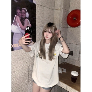 DX889LL-特P38 cleanfit花灰色短袖重磅小领口t恤高街图片