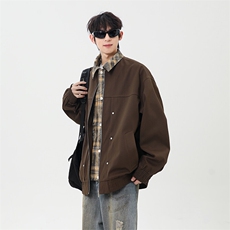 2025春休闲痞帅工装翻领夹克潮流外套得物二开XZ301b-2-JK2589P78，男装夹克，星座301B-2（原A443-1）