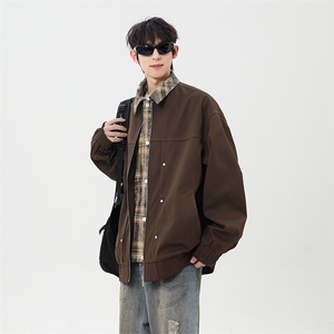 2025春休闲痞帅工装翻领夹克潮流外套得物二开XZ301b-2-JK2589P78图片