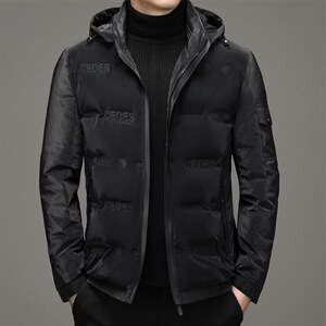中青年男士外穿拉链连帽纯色鸭绒羽绒服外套男装SNNYR99637-P235图片