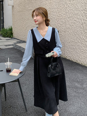 【现货】新款假两件连衣裙082-6632P145K228，女装连衣裙，浙宝192（原082）