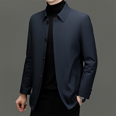 白鸭绒轻薄羽绒服男冬季翻领中年爸爸休闲保暖男士冬装外套男上衣，男装羽绒服，电商B212（原钱塘6029）