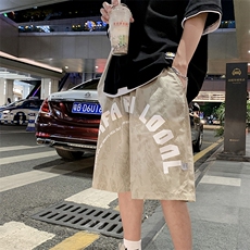 短裤2021潮嘻哈字母印花沙滩裤迷彩宽松薄款中裤五分裤K670-P26，男装休闲裤，星座512-2