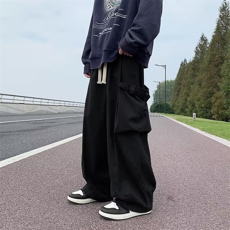 美式伞兵机能工装裤男秋冬季冲锋裤直筒裤子ins高街休闲K128-p40图片