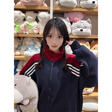 抖音得物高品质美式高街重磅结构织带拼接撞色立领卫衣外套CM41，男装卫衣，电商A486-1