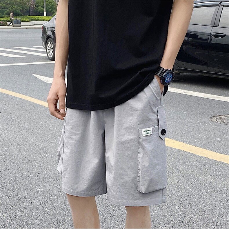 20夏季港风新款贴标短裤男宽松五分裤学生工装短裤504-K025-P35,男装休闲裤,星座504