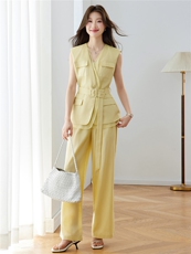 时尚套装女2026年夏季新款时尚绣花气质女人味天丝麻时髦两件套潮，女装套装/套裙，拾衣