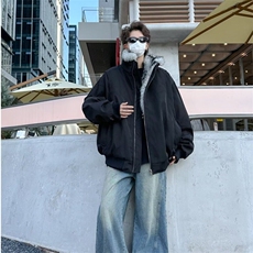 美式复古座山雕毛领棉服男冬季加绒加厚棉衣情侣外套M9088/P130，男装棉衣，星座506