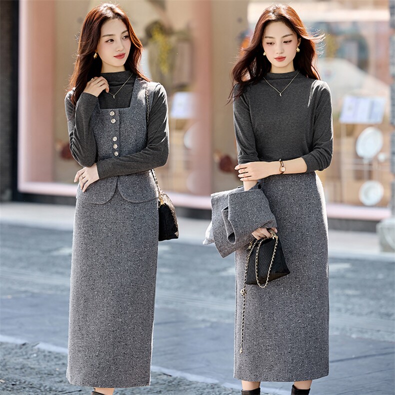 2025秋冬个性潮流百搭优雅显瘦有气质优雅舒适三件套，女装套装/套裙，香水丽阁