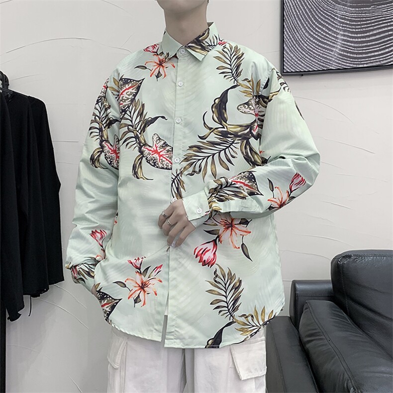 长袖衬衫男港风日系衬衫C9626P27,男装衬衫,星座1116-2