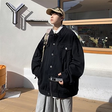 2023春秋冬工装外套男潮宽松复古美式翻领牛仔夹克上衣W4994-P58，男装大码男装，星座412-3