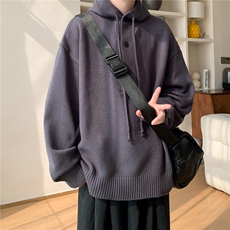 美式慵懒风高级感连帽毛衣男女针织衫MY2626P65，男装针织衫/毛衣，电商基地A086