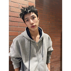 抖音得物二开美式高街重磅结构双层撞色连帽卫衣开衫外套W116，女装短外套，电商A486-1