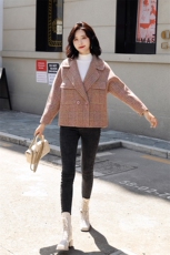 【现货】}2025年秋季新格纹毛呢短外套，女装短外套，魅家