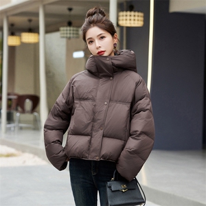 短款羽绒服女2024年冬季新款连帽宽松短款羽绒服女外套图片