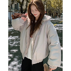 座山雕毛绒连帽棉服男女冬季美式设计感加厚棉衣M2510，男装棉衣，星座1116A（原606A-3）