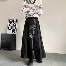2025夏装新中式男女同款汉服印花复古改良马面裙半身裙无性别裙裤，男装民族服装，星座909