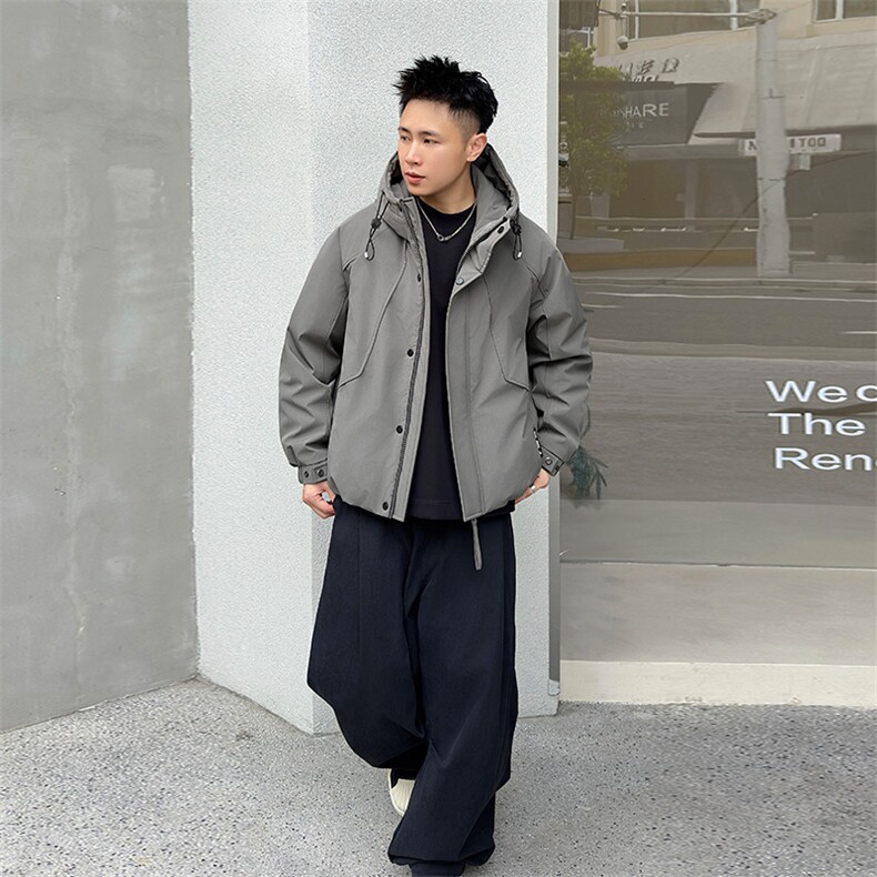 2025新标90白鸭绒连帽男羽绒服日系风外套大码303-P320,男装羽绒服,星座223（原229-2）