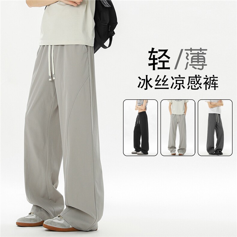 冰丝基础弯刀休闲裤 K102无影墙 92%聚酯纤维8%氨纶(S-2XL)TP24图片