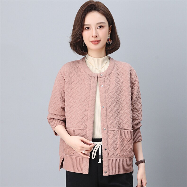 外套女秋冬2026年新款时尚洋气短款宽松中老年女妈妈装开衫夹克衫,女装短外套,独衣靓