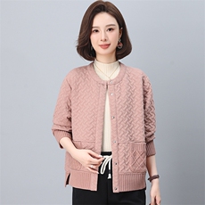 外套女秋冬2026年新款时尚洋气短款宽松中老年女妈妈装开衫夹克衫，女装短外套，独衣靓
